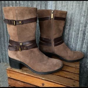 Belted Suede Boots